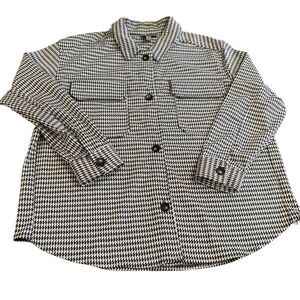 One By Chapter One Blazer Houndstooth Shacket Jacket Shirt Size XL Long Sleeve